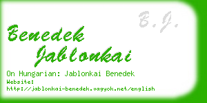 benedek jablonkai business card